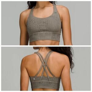 Lululemon Energy Longline Bra In Thread Dye Rover Black